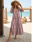 cheap Plain Dress-Women&#039;s Maxi Dress A Line Dress Solid Color T Shirt Dress Tee Dress Vacation Casual Beach Regular Fit Ombre Graphic Geometric Short Sleeve Crew Neck Gray Pink Summer