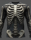 billiga skalle &amp; ben-Halloween Herr Skelett Kostym T-shirt Långärmad T-shirt 3D-tryck Rund hals Skjorta Mode drivna Gata Ledigt Dagligen Svart 1 Svart 3 Svart 2 Sommar Vår Höst Kläder S M L XL XXL XXXL