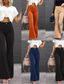 billige Flarebukser for kvinner-Dame Bukser Kordfløyel bukse Flared bukser Uformelle bukser Ferie Mote Gatemote Full lengde Høy Midje عادي Lomme Høyt snitt Komfort Myk Utendørs Mikroelastisk Daglig Kontor Gate Aske Grågrønn