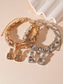 preiswerte Hochzeit ACC-Goldfarbenes Kristallschmuckset für Damen – klobige Halskette mit Strasssteinen und Tropfenohrringe für glamouröse Party- und Abendgarderobe