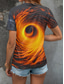 cheap Art&amp;Design tee-Women&#039;s T Shirt Graphic Abstract Vintage Stylish Classic Short Sleeve Crew Neck Round Neck Regular Tops Daily Print Blue Orange Summer Spring