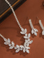 cheap Women&#039;s Necklace-Women&#039;s Crystal Leaf Necklace and Dangle Earrings Set - Elegant Zircon Jewelry for Evening Parties and Formal Events