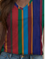 cheap Stripe&amp;Geometric tee-Women&#039;s T Shirt Graphic Geometric Striped Vintage Stylish Classic Short Sleeve V Neck Regular Tops Daily Print Yellow Red Blue Purple Green Summer Spring