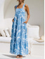 cheap Floral Dress-Women&#039;s Maxi Dress A Line Dress Slip Dress Vacation Casual Boho Outdoor Going out Regular Fit Floral Sleeveless Halter Neck White Yellow Blue Orange Summer Spring