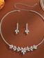 cheap Women&#039;s Necklace-Women&#039;s Crystal Leaf Necklace and Dangle Earrings Set - Elegant Zircon Jewelry for Evening Parties and Formal Events