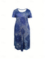 preiswerte Blumenkleid-Damen Midikleid A Linie Kleid Sommerkleid Lässig Täglich Normale Passform Paisley-Muster Kurzarm Quadrathals Rosa Rote Blau Grau Sommer
