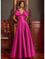 cheap Evening Dresses-A-Line Evening Gown Elegant Dress Formal Wedding Floor Length Off Shoulder V Neck Stretch Satin with Pocket 2025