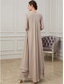 cheap With Jacket-Two Piece Mother of the Bride Dress Formal Wedding Guest Floor Length Long Sleeve V Neck Chiffon with Ruffles Appliques 2025