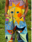 cheap Animals Jumpsuit-Women&#039;s Dungarees Active Graphic Sleeveless Wide Leg Print Vacation Street Loose Fit Yellow Red Blue Summer