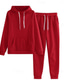 cheap Women&#039;s Blouse Suits-Women&#039;s Fashion Streetwear Daily Pants Sets Long Sleeve Hooded Solid Color Casual Daily Black Pink Red Summer Regular Fit