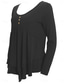 preiswerte Einfarbiges T-Shirt-Damen Bluse Peplum Einfarbig Stylisch Casual Lange Ärmel Rundhalsausschnitt Reguläre Tops Daily Rüsche Knöpfe Schwarz Weiß Hellgrün Himmelblau Orange Sommer Frühling Herbst