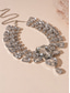 cheap Women&#039;s Necklace-Women&#039;s Statement Silver Crystal Choker Necklace and Earring - Glamorous Big Rhinestone Jewelry for Parties, Weddings, and Formal Events