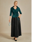 abordables Blouses Élégantes-Femmes Chemisier Hauts de soirée Nœud devant Élégant Métallique Moderne Manche 3/4 Col en V Hauts Réguliers Soirée robe demoiselle d honneur Semi-Formel Cyan Vert Emeraude Printemps, Automne, Hiver