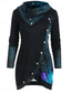 cheap Floral Tops-Women&#039;s Blouse Ombre Stylish Casual Long Sleeve Cowl Neck Long Tops Daily Buttons Print Black Purple Green Spring Fall Winter