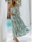 cheap Floral Dress-Women&#039;s Maxi Dress A Line Dress Slip Dress Vacation Casual Boho Outdoor Going out Regular Fit Floral Sleeveless Halter Neck White Yellow Blue Orange Summer Spring