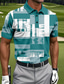 preiswerte Golfpolo für Herren-Herren Farbblock Golf Polo Sport-Poloshirts Kurzarm Polo-Shirts Hemden mit Kragen Lässig Athleisure Knöpfe Sommer Blau Rote Grün