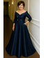 ieftine Rochii de smoking-Pentru femei Rochie de smoking Linia -A Nuntă Oficial Invitat la nunta Satin Elegant Mătăsos Mânecă 3/4 plisată Lungime Podea