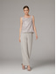 voordelige Broekpakken van mama-Broek 3-delig pak Tot de grond Moeder van de bruid jurk Mouwloos Ronde hals Elegant Bruiloft gast Chiffon Kant Wrap inbegrepen met Pailletten