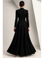 preiswerte Smokingkleider-Damen Smokingkleid A-Linie Meerjungfrau Formell Hochzeitsgast Satin Elegant Langarm Knöchellänge Peak Revers Doppelreihig