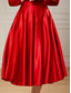 abordables Robes de cocktail-Ligne A Longueur thé Robes de Cocktail Robes de soirée Élégant Éclat manche longue Col ras du cou Noël robe demoiselle d honneur Satin Velours avec Plis Paillettes