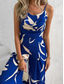 billiga semester jumpsuit-Dam Vanligt Jumpsuits Aktiv Grafisk Ärmlös V-hals Hög midja Öppen rygg Semester Dagligen Normal Svart Rodnande Rosa Blå Sommar