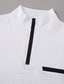 abordables Polo Classique pour Hommes-Homme Chemises Polo Gaufre Polo à fermeture éclair Occasionnel Fête Zip quart Manche Courte Mode Basique Uni Quart de zip Été Printemps Coupe régulière Noir Blanche bleu marine Orange Chemises Polo