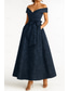 voordelige Enkel Lengte-A-lijn Tot de grond Feestjurk Cocktail jurk Bruiloft gast jurk Moeder van de bruid jurk Korte mouw Schouderafhangend Elegant Vintage Bruiloft Formeel Nylon met Strik(ken) Bandjes