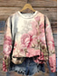preiswerte Blumen-Hoodies-3D-Druck Vintage Boho Kapuzenpullover Damen Patchwork Kapuzenpullover Sweatshirt Floral Pullover Sweatshirt Vight Warm Aktiv Vintage Langarm Street Alltagskleidung Lässiger Patchwork Druck Pink