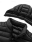 billiga Herrdunjackor och -parkas-Herr Vinterkappa Pufferjacka Vadderad jacka Ficka Polyester Semester Dagliga kläder Datum Normal Mode Ledigt Bekväm Håller värmen Vinter Enfärgad / vanlig färg Mörkgrå Svart Vit Gul Pufferjacka