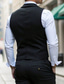 cheap Men's Waistcoat-Men's Vest Waistcoat Gilet Vacation Party Business Fashion Casual Spring Fall Buttons Polyester Comfortable Plain Double Breasted Lapel Regular Fit Black Navy Blue Coffee Vest