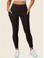 olcso Sima leggings-Női Leggingek Divat Alkalmi Teljes hossz Magas derék Tömör szín Zseb Magas vágás Lélegzési képesség Mekano Kényelmes Nagy rugalmasságú Bor Haditengerészet Fekete Szürke Ősz Tél Karcsúsított