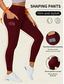 olcso Sima leggings-Női Leggingek Divat Alkalmi Teljes hossz Magas derék Tömör szín Zseb Magas vágás Lélegzési képesség Mekano Kényelmes Nagy rugalmasságú Bor Haditengerészet Fekete Szürke Ősz Tél Karcsúsított