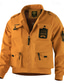 baratos jaqueta esportiva-Homens jaqueta leve Jaqueta Carga Jaqueta casual Férias Diário Anti-desgaste Bolsos Outono Inverno Tecido Moda Clássico Colarinho Chinês Padrão Preto Amarelo Laranja Azul Escuro Bege Casaco