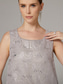 voordelige Broekpakken van mama-Broek 3-delig pak Tot de grond Moeder van de bruid jurk Mouwloos Ronde hals Elegant Bruiloft gast Chiffon Kant Wrap inbegrepen met Pailletten