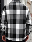 cheap Casual Jackets-Men's Lightweight Jacket Shirt Jacket Casual Jacket Shacket Vacation Daily Breathable Pocket Spring Fall Plaid Fashion Classic Lapel Regular Black Jacket
