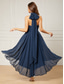baratos Casamento Casual / Durante o Dia-Vestidos de convidada de casamento A-line vestido elegante festa formal de casamento comprimento de chá sem mangas um ombro convidada de casamento de outono chiffon com franzido