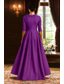 preiswerte A-Linie Abendkleider-A-Linie Asymmetrisch Abendkleid Ballkleid Festliche Kleidung Elegant Hoher Schlitz Dreiviertelarm Hemdkragen Formell Tasche Satin mit Applikationen