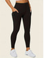 olcso Sima leggings-Női Leggingek Divat Alkalmi Teljes hossz Magas derék Tömör szín Zseb Magas vágás Lélegzési képesség Mekano Kényelmes Nagy rugalmasságú Bor Haditengerészet Fekete Szürke Ősz Tél Karcsúsított