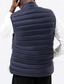 preiswerte Herren Steppweste-Herren Steppweste Weste Gilet Urlaub Täglich Date Mode Lässig Winter Tasche Nylon Warm Bequem Einfarbig Reisverschluss Stehkragen Normale Passform Schwarz Gelb Wein Armeegrün Weste