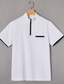 abordables Polo Classique pour Hommes-Homme Chemises Polo Gaufre Polo à fermeture éclair Occasionnel Fête Zip quart Manche Courte Mode Basique Uni Quart de zip Été Printemps Coupe régulière Noir Blanche bleu marine Orange Chemises Polo