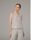 voordelige Broekpakken van mama-Broek 3-delig pak Tot de grond Moeder van de bruid jurk Mouwloos Ronde hals Elegant Bruiloft gast Chiffon Kant Wrap inbegrepen met Pailletten