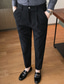 abordables Delgado-Hombre Pantalones pantalones de traje Pantalones de Pana Chinos Bolsillo Botones Plano Comodidad Diario Negocio Trabajo Moda Estilo clásico Negro Caqui Microelástico