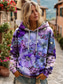 cheap Floral Tops-Women&#039;s 3D Print Vintage Boho Hoodie Patchwork Hoodie Sweatshirt Floral Pullover Sweatshirt Oversized Warm Active Hooded Street Dailywear Patchwork Black White Yellow Dark Pink Spring Fall Winter