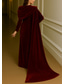 billiga Ballgowns för kvällsbruk-Åtsmitande Golvlång Balklänning med kappa Kvälls klänningar Formell klädsel Elegant Långärmad Hög krage Bröllop Formell Sammet med Plisserat