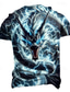 ieftine Tricouri 3D-Bărbați Balaur #D Tricou Manșon scurt Tricou Tipărire 3D Stil Nautic Cămașă Exagerat Designer Petrecere Stradă Casual Albastru piscină Mov Trifoi Vară Primăvară Îmbrăcăminte S M L XL XXL XXXL