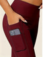 olcso Sima leggings-Női Leggingek Divat Alkalmi Teljes hossz Magas derék Tömör szín Zseb Magas vágás Lélegzési képesség Mekano Kényelmes Nagy rugalmasságú Bor Haditengerészet Fekete Szürke Ősz Tél Karcsúsított