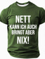 cheap Men&#039;s Funny T shirts-Men&#039;s Red Sarcastic German Graphic T-Shirt &#039;Nett Kann Ich Auch, Bringt Aber Nix!&#039; Lifestyle Tee