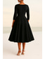 preiswerte Smokingkleider-Damen Smokingkleid A-Linie Formell Hochzeitsgast Stretchstoff Elegant Einfach Minimalistisch Dreiviertelarm Knielang V Ausschnitt Revers