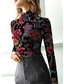 billige Boho t-skjorte-Dame Tunika Blomstret Elegant Bohem Årgang Langermet Rullekrage Høyhalset Vanlige topper Ut på byen Svart Fuksia Grønn Høst Vinter
