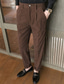 abordables Delgado-Hombre Pantalones pantalones de traje Pantalones de Pana Chinos Bolsillo Botones Plano Comodidad Diario Negocio Trabajo Moda Estilo clásico Negro Caqui Microelástico